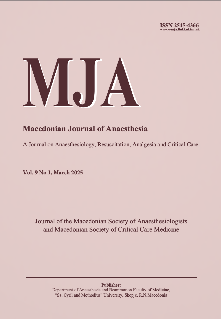 					View Vol. 9 No. 1 (2025): Macedonian Journal of Anaesthesia
				
